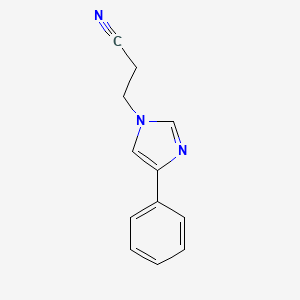 molecular formula C12H11N3 B3354490 1H-Imidazole-1-propanenitrile, 4-phenyl- CAS No. 59626-32-3