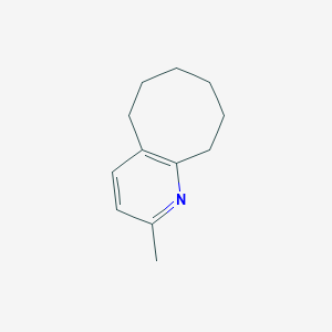 molecular formula C12H17N B3354529 Cycloocta[b]pyridine, 5,6,7,8,9,10-hexahydro-2-methyl- CAS No. 59766-81-3