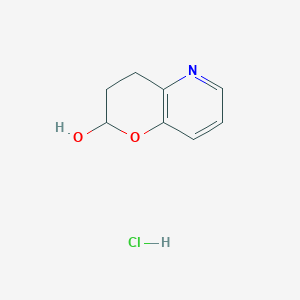 molecular formula C8H10ClNO2 B3354628 3,4-dihydro-2H-pyrano[3,2-b]pyridin-2-ol;hydrochloride CAS No. 60355-18-2