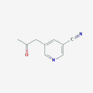 molecular formula C9H8N2O B3354648 5-(2-Oxopropyl)pyridine-3-carbonitrile CAS No. 605681-10-5