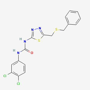 molecular formula C17H14Cl2N4OS2 B3354682 1-[5-(Benzylsulfanylmethyl)-1,3,4-thiadiazol-2-yl]-3-(3,4-dichlorophenyl)urea CAS No. 6066-87-1
