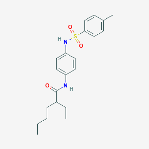 molecular formula C21H28N2O3S B335470 2-ethyl-N-(4-{[(4-methylphenyl)sulfonyl]amino}phenyl)hexanamide 
