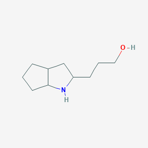 molecular formula C10H19NO B3354736 3-(Octahydrocyclopenta[b]pyrrol-2-yl)propan-1-ol CAS No. 6094-45-7