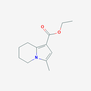 molecular formula C12H17NO2 B3354737 1-Indolizinecarboxylic acid, 5,6,7,8-tetrahydro-3-methyl-, ethyl ester CAS No. 61009-79-8