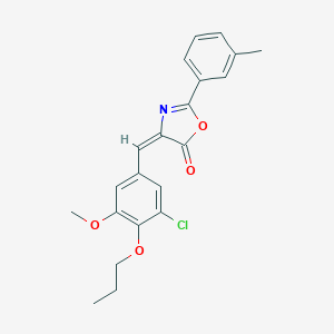 molecular formula C21H20ClNO4 B335474 4-(3-chloro-5-methoxy-4-propoxybenzylidene)-2-(3-methylphenyl)-1,3-oxazol-5(4H)-one 