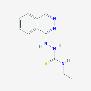molecular formula C11H13N5S B3354758 Hydrazinecarbothioamide, N-ethyl-2-(1-phthalazinyl)- CAS No. 61051-50-1