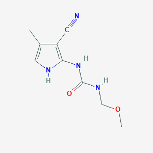 molecular formula C9H12N4O2 B3354769 Urea, N-(3-cyano-4-methyl-1H-pyrrol-2-yl)-N'-(methoxymethyl)- CAS No. 61078-83-9