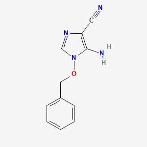 molecular formula C11H10N4O B3354824 5-Amino-1-(benzyloxy)-1H-imidazole-4-carbonitrile CAS No. 61193-35-9