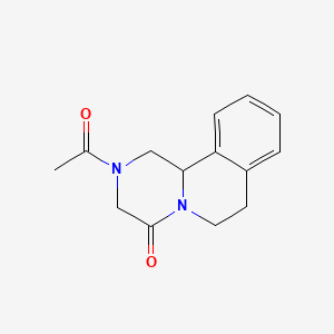 molecular formula C14H16N2O2 B3354831 2-Acetyl-1,2,3,6,7,11b-hexahydro-4H-pyrazino(2,1-a)isochinolin-4-one CAS No. 61196-40-5