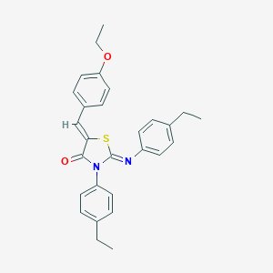molecular formula C28H28N2O2S B335484 5-(4-Ethoxybenzylidene)-3-(4-ethylphenyl)-2-[(4-ethylphenyl)imino]-1,3-thiazolidin-4-one 