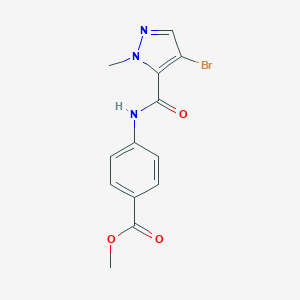 molecular formula C13H12BrN3O3 B335485 methyl 4-{[(4-bromo-1-methyl-1H-pyrazol-5-yl)carbonyl]amino}benzoate 