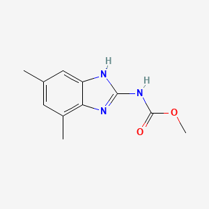 molecular formula C11H13N3O2 B3354850 Carbamic acid, (4,6-dimethyl-1H-benzimidazol-2-yl)-, methyl ester CAS No. 61283-02-1