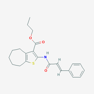 propyl 2-(cinnamoylamino)-5,6,7,8-tetrahydro-4H-cyclohepta[b]thiophene-3-carboxylate