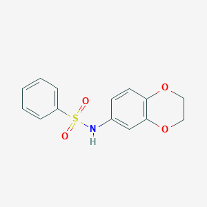 molecular formula C14H13NO4S B335491 N-(2,3-dihydro-1,4-benzodioxin-6-yl)benzenesulfonamide 