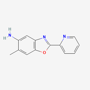 molecular formula C13H11N3O B3354944 6-Methyl-2-(pyridin-2-yl)-1,3-benzoxazol-5-amine CAS No. 61382-16-9