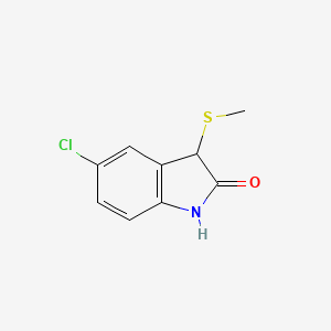 molecular formula C9H8ClNOS B3354947 5-Chloro-3-methylsulfanyl-1,3-dihydroindol-2-one CAS No. 61394-53-4