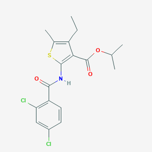 molecular formula C18H19Cl2NO3S B335496 Isopropyl 2-[(2,4-dichlorobenzoyl)amino]-4-ethyl-5-methyl-3-thiophenecarboxylate 