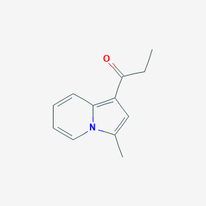 molecular formula C12H13NO B3354983 1-Propanone, 1-(3-methyl-1-indolizinyl)- CAS No. 61453-96-1