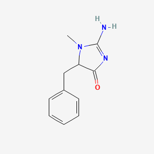 molecular formula C11H13N3O B3355046 2-Amino-5-benzyl-1-methyl-1,5-dihydro-4H-imidazol-4-one CAS No. 61605-47-8