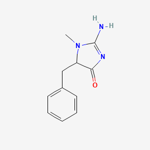 molecular formula C11H13N3O B3355046 2-Amino-1,5-dihydro-1-methyl-5-benzyl-4H-imidazol-4-one CAS No. 61605-47-8