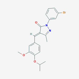 molecular formula C21H21BrN2O3 B335507 2-(3-bromophenyl)-4-(4-isopropoxy-3-methoxybenzylidene)-5-methyl-2,4-dihydro-3H-pyrazol-3-one 