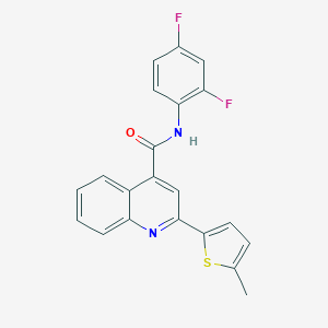 molecular formula C21H14F2N2OS B335508 N-(2,4-difluorophenyl)-2-(5-methylthiophen-2-yl)quinoline-4-carboxamide 