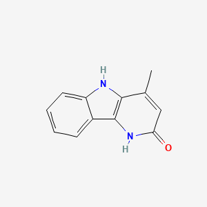 molecular formula C12H10N2O B3355091 4-Methyl-1,5-dihydropyrido[3,2-b]indol-2-one CAS No. 61732-48-7