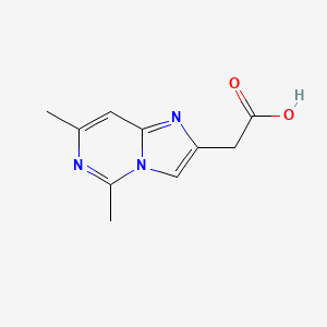 molecular formula C10H11N3O2 B3355118 (5,7-Dimethylimidazo[1,2-c]pyrimidin-2-yl)acetic acid CAS No. 61830-79-3