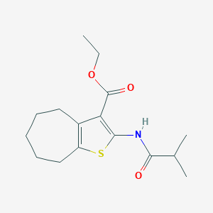 molecular formula C16H23NO3S B335515 ethyl 2-(isobutyrylamino)-5,6,7,8-tetrahydro-4H-cyclohepta[b]thiophene-3-carboxylate 