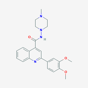 2-(3,4-dimethoxyphenyl)-N-(4-methylpiperazin-1-yl)quinoline-4-carboxamide