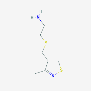 molecular formula C7H12N2S2 B3355210 2-{[(3-Methyl-1,2-thiazol-4-yl)methyl]sulfanyl}ethan-1-amine CAS No. 62174-93-0