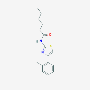 molecular formula C17H22N2OS B335524 N-[4-(2,4-dimethylphenyl)-1,3-thiazol-2-yl]hexanamide 