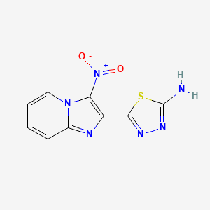 molecular formula C9H6N6O2S B3355255 5-(3-Nitroimidazo[1,2-a]pyridin-2-yl)-1,3,4-thiadiazol-2-amine CAS No. 62195-13-5