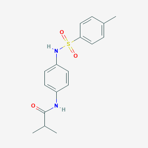 molecular formula C17H20N2O3S B335527 2-methyl-N-(4-{[(4-methylphenyl)sulfonyl]amino}phenyl)propanamide 