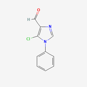 molecular formula C10H7ClN2O B3355271 5-Chloro-1-phenyl-1H-imidazole-4-carbaldehyde CAS No. 62260-61-1