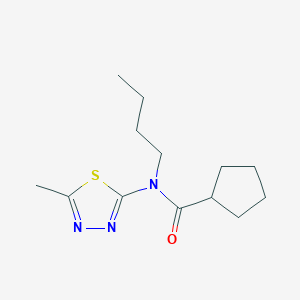 molecular formula C13H21N3OS B3355291 N-Butyl-N-(5-methyl-1,3,4-thiadiazol-2-yl)cyclopentanecarboxamide CAS No. 62347-22-2