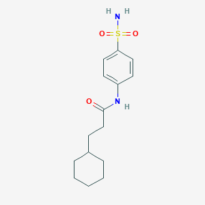 molecular formula C15H22N2O3S B335530 3-cyclohexyl-N-(4-sulfamoylphenyl)propanamide 