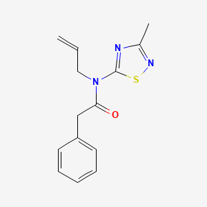 molecular formula C14H15N3OS B3355303 N-(3-Methyl-1,2,4-thiadiazol-5-yl)-2-phenyl-N-(prop-2-en-1-yl)acetamide CAS No. 62347-34-6