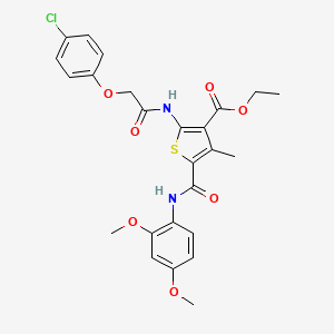 molecular formula C25H25ClN2O7S B3355327 Ethyl 2-[[2-(4-chlorophenoxy)acetyl]amino]-5-[(2,4-dimethoxyphenyl)carbamoyl]-4-methylthiophene-3-carboxylate CAS No. 6238-15-9