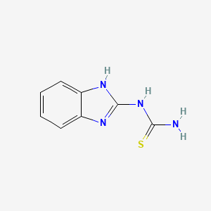 molecular formula C8H8N4S B3355411 1H-benzimidazol-2-yl-thiourea CAS No. 62530-07-8