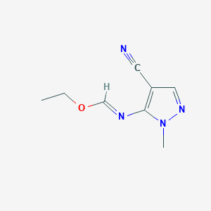 molecular formula C8H10N4O B3355441 ethyl (4-cyano-1-methyl-1H-pyrazol-5-yl)imidoformate CAS No. 62564-58-3