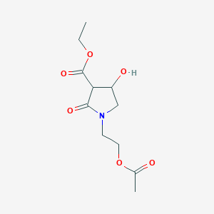 molecular formula C11H17NO6 B3355466 2-(3-Carbethoxy-4-hydroxypyrrolidin-2-on-1-yl)ethyl acetate CAS No. 62613-79-0