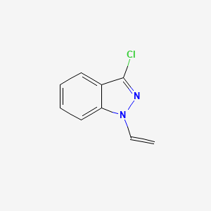 molecular formula C9H7ClN2 B3355498 1H-Indazole, 3-chloro-1-ethenyl- CAS No. 62642-78-8