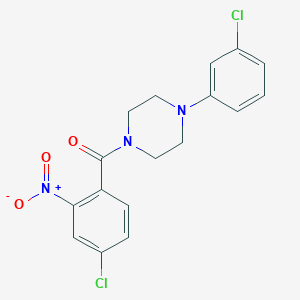 molecular formula C17H15Cl2N3O3 B335556 (4-Chloro-2-nitro-phenyl)-[4-(3-chloro-phenyl)-piperazin-1-yl]-methanone 