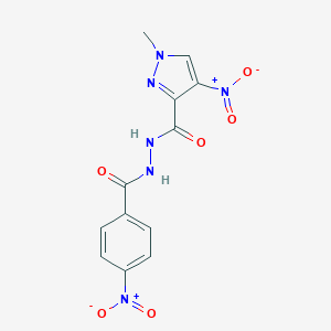 molecular formula C12H10N6O6 B335561 4-nitro-N'-{4-nitrobenzoyl}-1-methyl-1H-pyrazole-3-carbohydrazide 