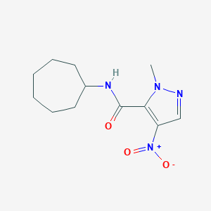 molecular formula C12H18N4O3 B335562 N-cycloheptyl-1-methyl-4-nitro-1H-pyrazole-5-carboxamide 