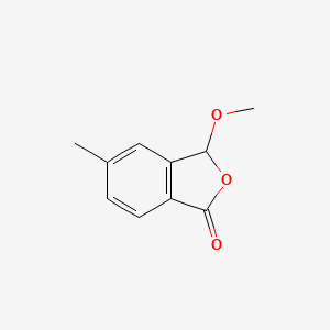 molecular formula C10H10O3 B3355624 1(3H)-Isobenzofuranone, 3-methoxy-5-methyl- CAS No. 63113-02-0