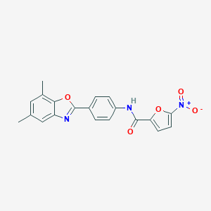 molecular formula C20H15N3O5 B335564 N-[4-(5,7-dimethyl-1,3-benzoxazol-2-yl)phenyl]-5-nitrofuran-2-carboxamide 
