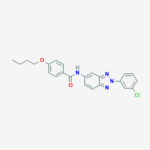molecular formula C23H21ClN4O2 B335569 4-Butoxy-N-[2-(3-chloro-phenyl)-2H-benzotriazol-5-yl]-benzamide 