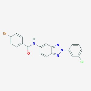 4-bromo-N-[2-(3-chlorophenyl)-2H-benzotriazol-5-yl]benzamide